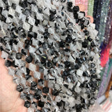 Rutilated Tourmaline Quartz 8mm Disc Beads Row DIY Jewelry