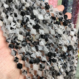 Rutilated Tourmaline Quartz 8mm Disc Beads Row DIY Jewelry