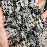 Rutilated Tourmaline Quartz 8mm Disc Beads Row DIY Jewelry