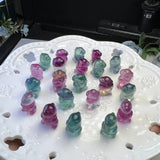 Rainbow Fluorite Dinosaur Pendant Crystal Carved Animal Figurine