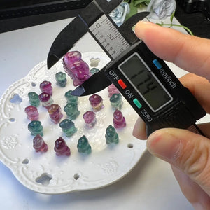 Rainbow Fluorite Dinosaur Pendant Crystal Carved Animal Figurine