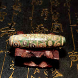 Fengshui Agate DZI 15.5*56mm Green/Khaki 36 Eyes Big DZI Men And Women Amulet