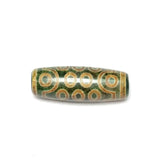 Green/Khaki 21 Eyes Agate Dzi Beads Fengshui Agate DZI 39*14mm