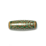 Green/Khaki 21 Eyes Agate Dzi Beads Fengshui Agate DZI 39*14mm