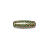 Green/Khaki 21 Eyes Agate Dzi Beads Fengshui Agate DZI 39*14mm