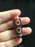 Tibetan Mystical Natural Stone Heaven Eyed Dzi Red Great Charm