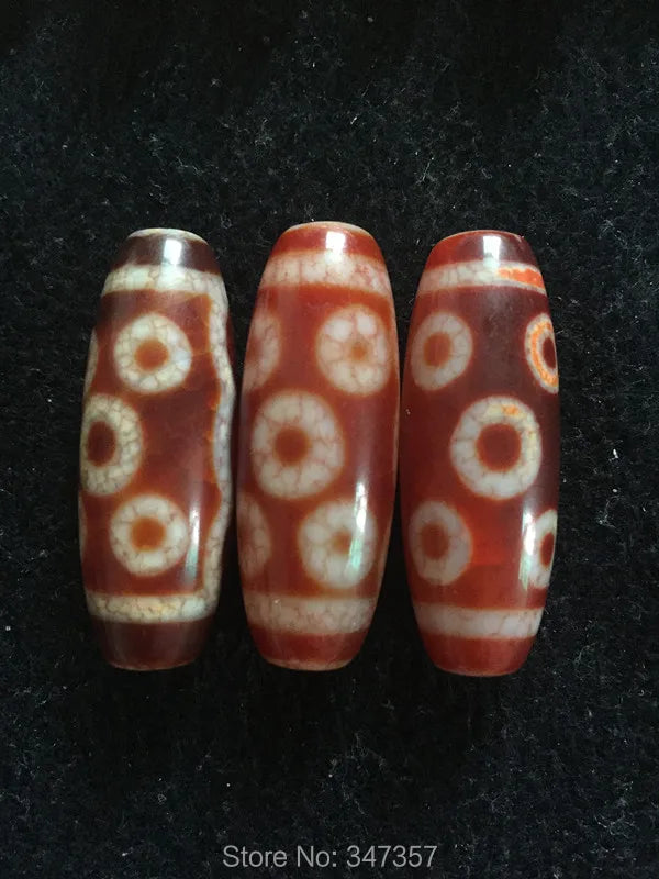 Tibetan 8 Eyes Mystical Dzi Red Stone Charm