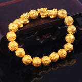 Fengshui Vietnam Pixiu Bracelets Natural Stone Golden Bead Couples Charm Bracele