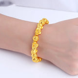 Fengshui Vietnam Pixiu Bracelets Natural Stone Golden Bead Couples Charm Bracele