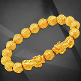 Fengshui Vietnam Pixiu Bracelets Natural Stone Golden Bead Couples Charm Bracele