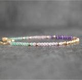Fertility Bracelet Gift with Rose Quartz Moonstone Aquamarine