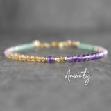 Fertility Bracelet Gift with Rose Quartz Moonstone Aquamarine