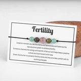 Fertility Wish Bracelet Natural Sun Stone Crystal Beaded Braided Adjustable