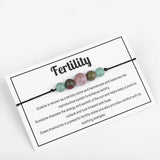 Fertility Wish Bracelet Natural Sun Stone Crystal Beaded Braided Adjustable
