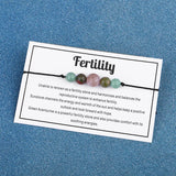 Fertility Wish Bracelet Natural Sun Stone Crystal Beaded Braided Adjustable