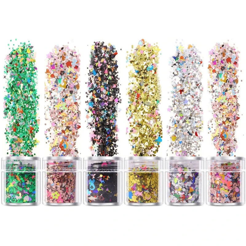 Chunky Sequins & Fine Glitter Mix, Cosmetic Glitter Flakes