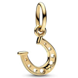 925 Silver Bell Linked Hearts Angel Wings Clover Bead Charm