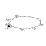 925 Silver Bell & Star Bracelets with CZ