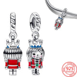 Festive Nutcracker Dangle Charms 925 Sterling Silver for Bracelet Pendant Charm