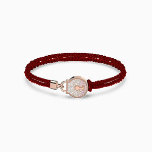 Festive Red Hand Rope Lock Bracelet