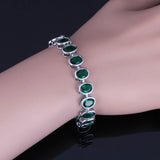 Green Cubic Zirconia Oval Egg Bracelet