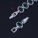 Green Cubic Zirconia Oval Egg Bracelet