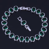 Green Cubic Zirconia Oval Egg Bracelet