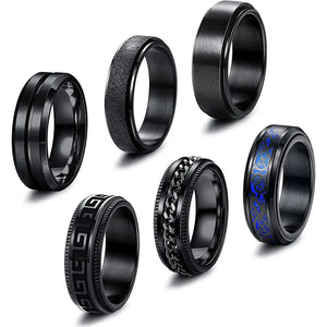 Fidget Rings Dragon Pattern Spinner Band Stress Relieving