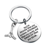 Field Hockey Skate Skating Football Keychain Keyring Charm Key Chain