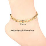 Stainless Steel Bead Chain Anklet for Women Girls Adjustable