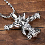 Saint Buddha Silver Pendant Men Style Retro Domineering Necklace