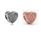Sterling Silver Heart Beads for Jewelry Making DIY Charms
