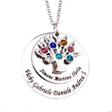 Family Tree Pendant Necklace with Birthstones YP2548