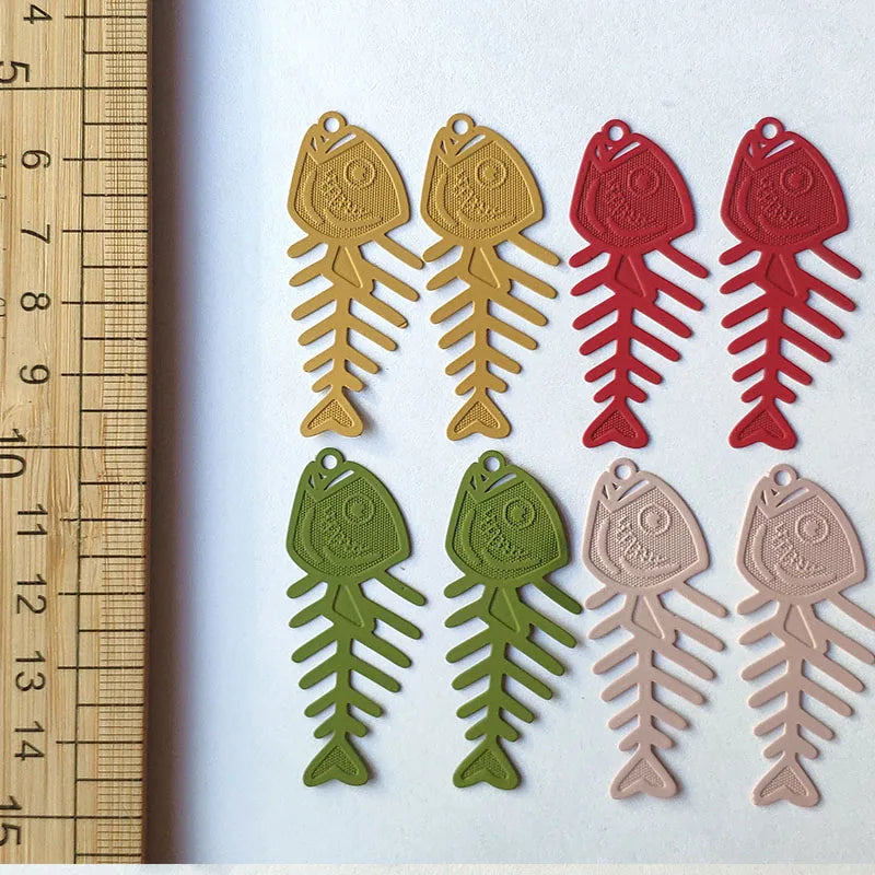 Fish Bones Metal Pendant Earrings Party Jewelry