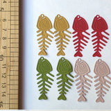 Fish Bones Metal Pendant Earrings Party Jewelry