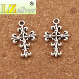 Filigree Flower Cross Charm Beads 35pcs DIY Jewelry Pendants L414