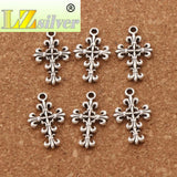 Filigree Flower Cross Charm Beads 35pcs DIY Jewelry Pendants L414