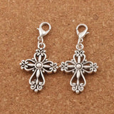 Filigree Heart Cross Clasp Charm Beads 15PCS C425