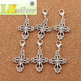 Filigree Heart Cross Clasp Charm Beads 15PCS C425