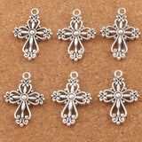 Heart Cross Religious Spacer Charm Beads Pendants Alloy Jewelry L425