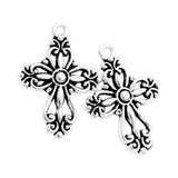 Heart Cross Religious Spacer Charm Beads Pendants Alloy Jewelry L425