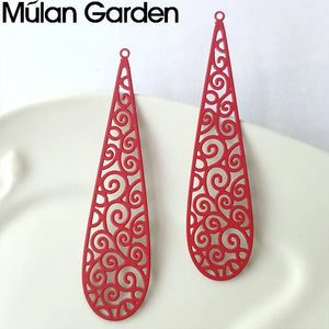 Hollow Copper Flower DIY Earrings Jewelry Components
