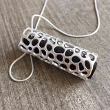 Filigree Metal Wood Pendant Necklace