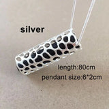 Filigree Metal Wood Pendant Necklace