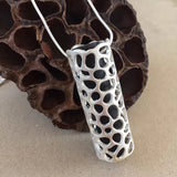 Filigree Metal Wood Pendant Necklace