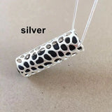 Filigree Metal Wood Pendant Necklace