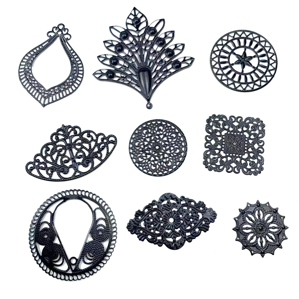 Metal European Filigree Pattern DIY Jewelry Making Box Decoration