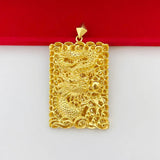 Thick Dragon Pendant 24K Yellow Plated Men Engagement Fine Jewelry