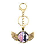 Wednesday Adams Angel Pendant Keychain Gift