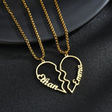 Custom Engraved Love Name Necklace Set for Men and Women